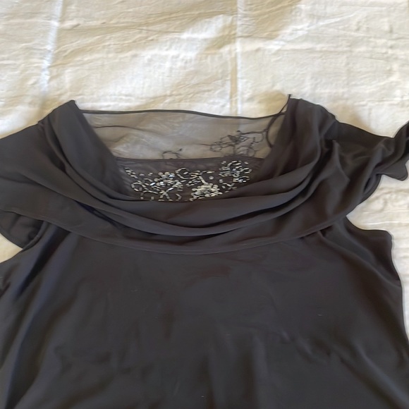 Womens LBD, cap sleeves, mesh detailing front and back, beautiful a-line skirt. - Picture 3 of 8